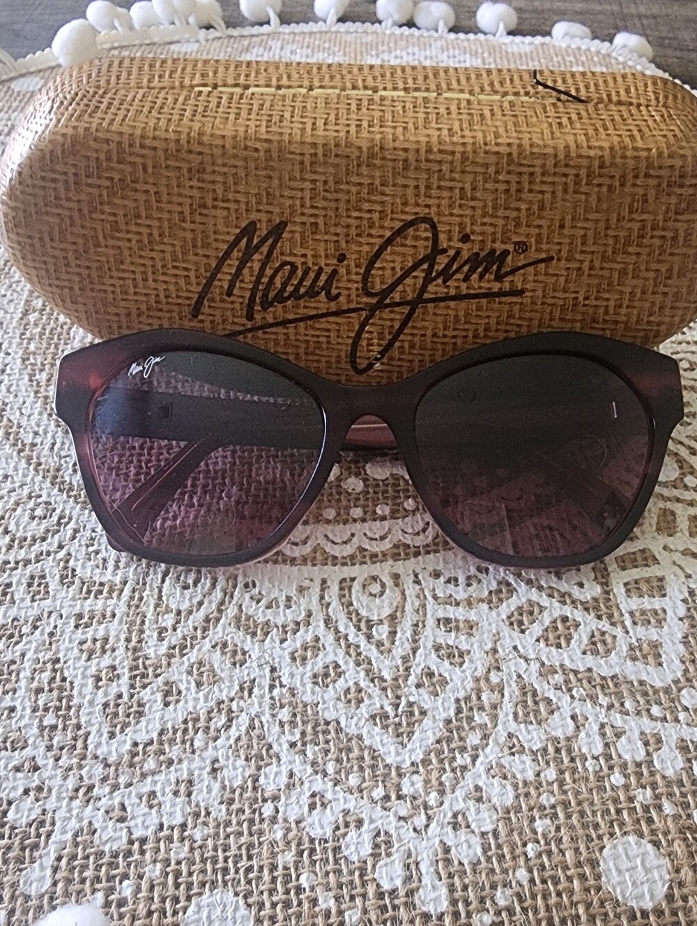 Maui Jim Women's Cateye Dark Brown Frame with Brown Gradient Lenses Sunglasses